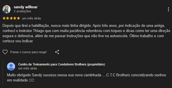 Avaliação Google - Ana Paula